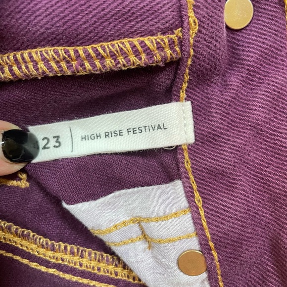 PacSun Eco Violet High Waisted Denim Festival Shorts Size 23 EUC - Picture 9 of 14